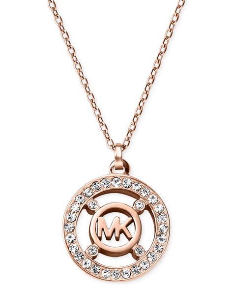 michael kors crystal pendant necklace silver|michael kors locket necklace.